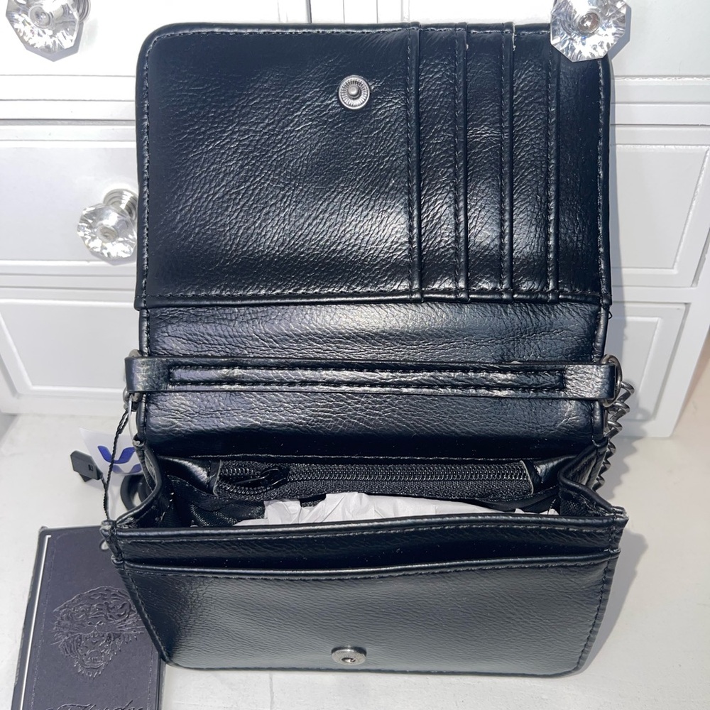NWT Ed Hardy Black Skull Chain Clutch - Picture 7 of 10